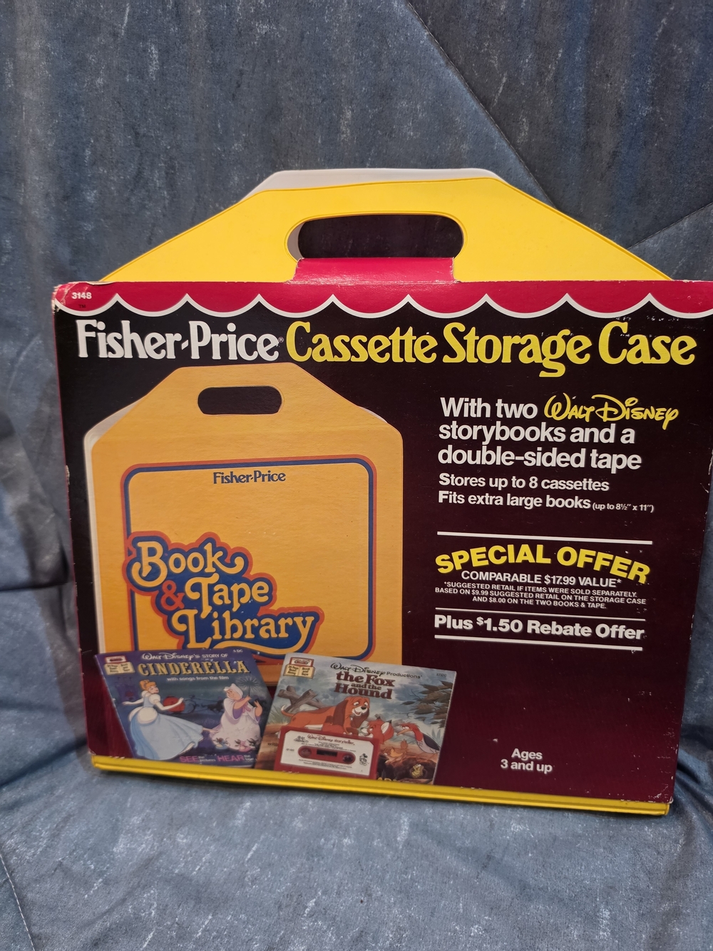 Fisher-Price Yellow Book & Tape Library Cassette Storage Case